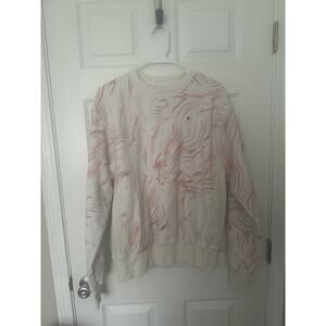 Champion Reverse Weave White Pink Marble Crewneck Sweatshirt Sz: Medium